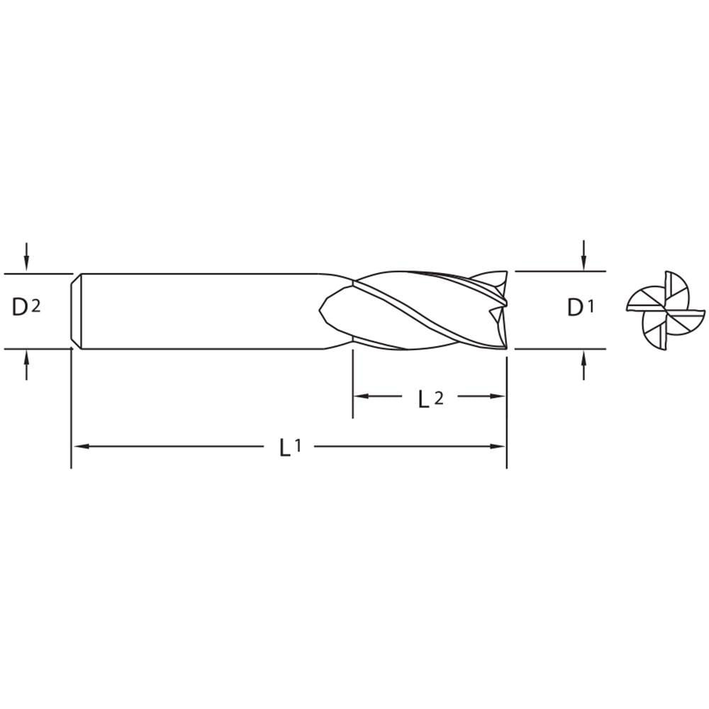 M A Ford Square End Mill Dia Loc Flute Solid