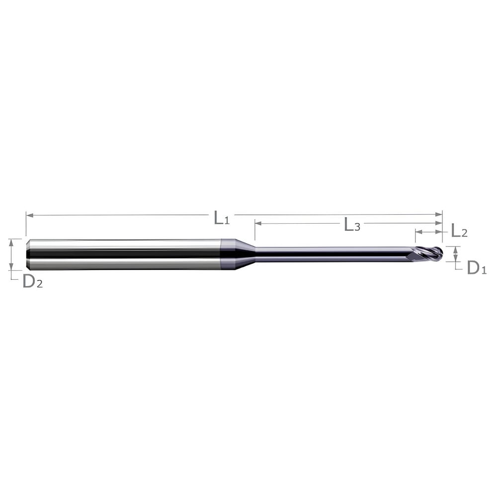 Harvey Tool Ball End Mill Dia Loc Flute Solid