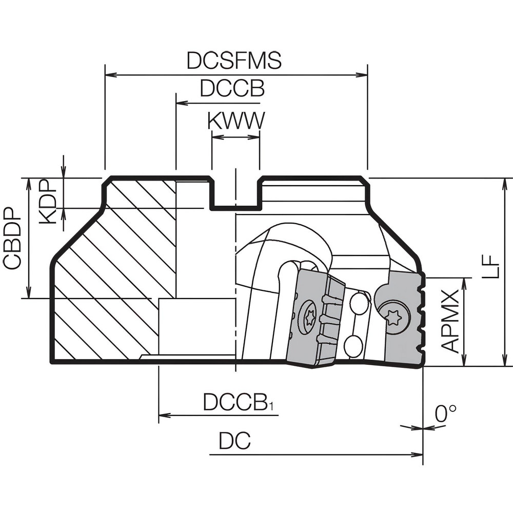 Kyocera Indexable Square Shoulder Face Mill MSR125R 1 1 5000 Arbor