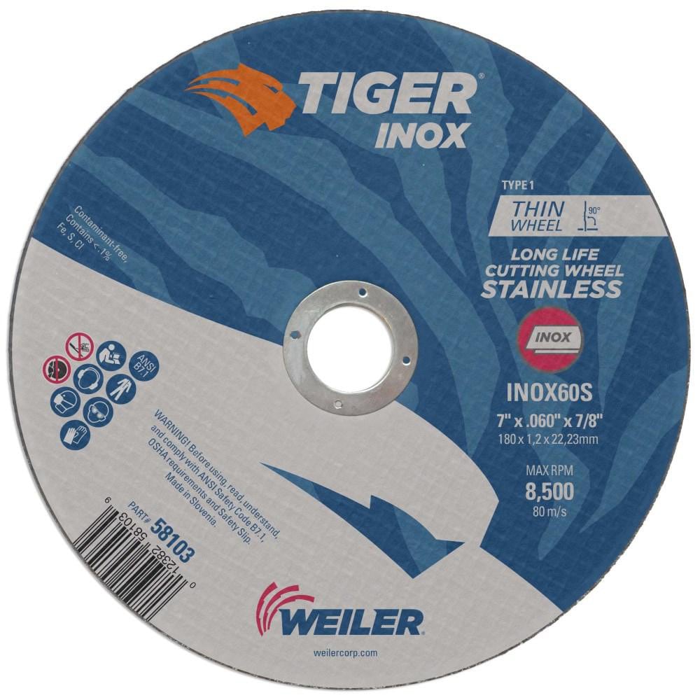 Weiler Cutoff Wheel Type Dia Thick Hole Aluminum