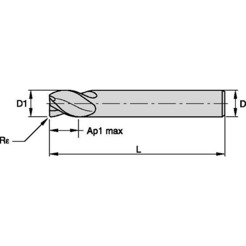 Widia Corner Radius End Mill 7 8 Dia 1 1 2 LOC 0 0600 Radius 4