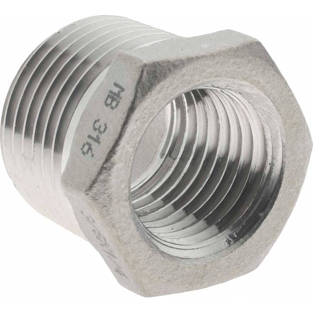 Merit Brass Pipe Bushing 3 8 X 1 4 Fitting 316 Stainless Steel