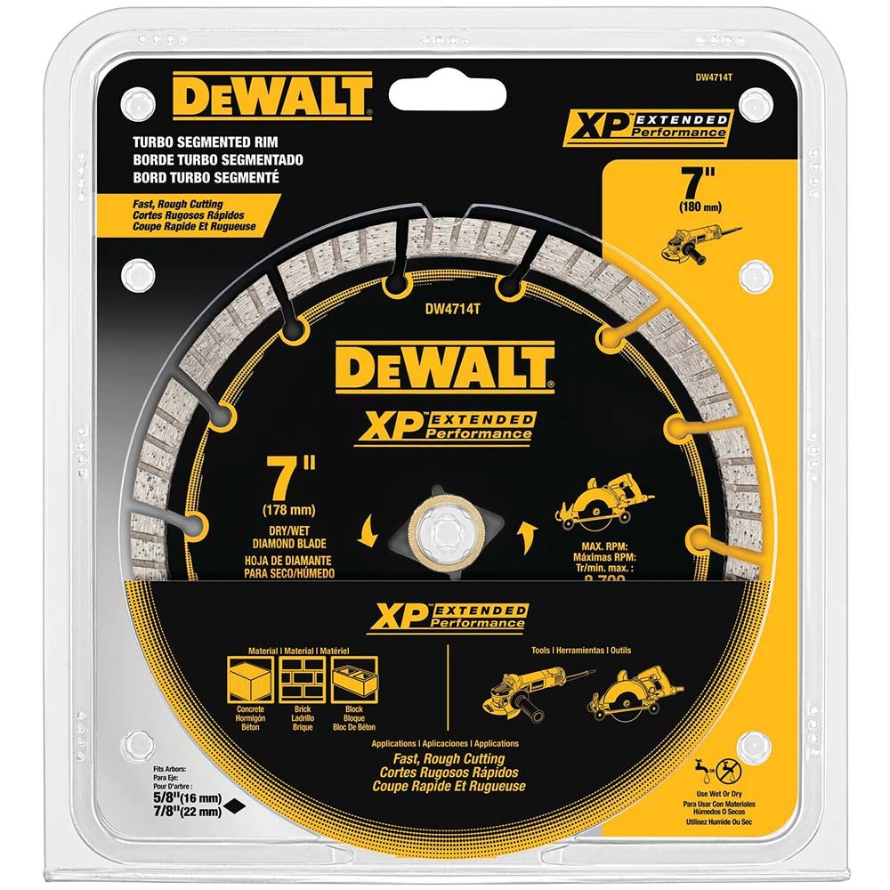 Dewalt Wet Dry Cut Saw Blade Dia Arbor Hole Teeth