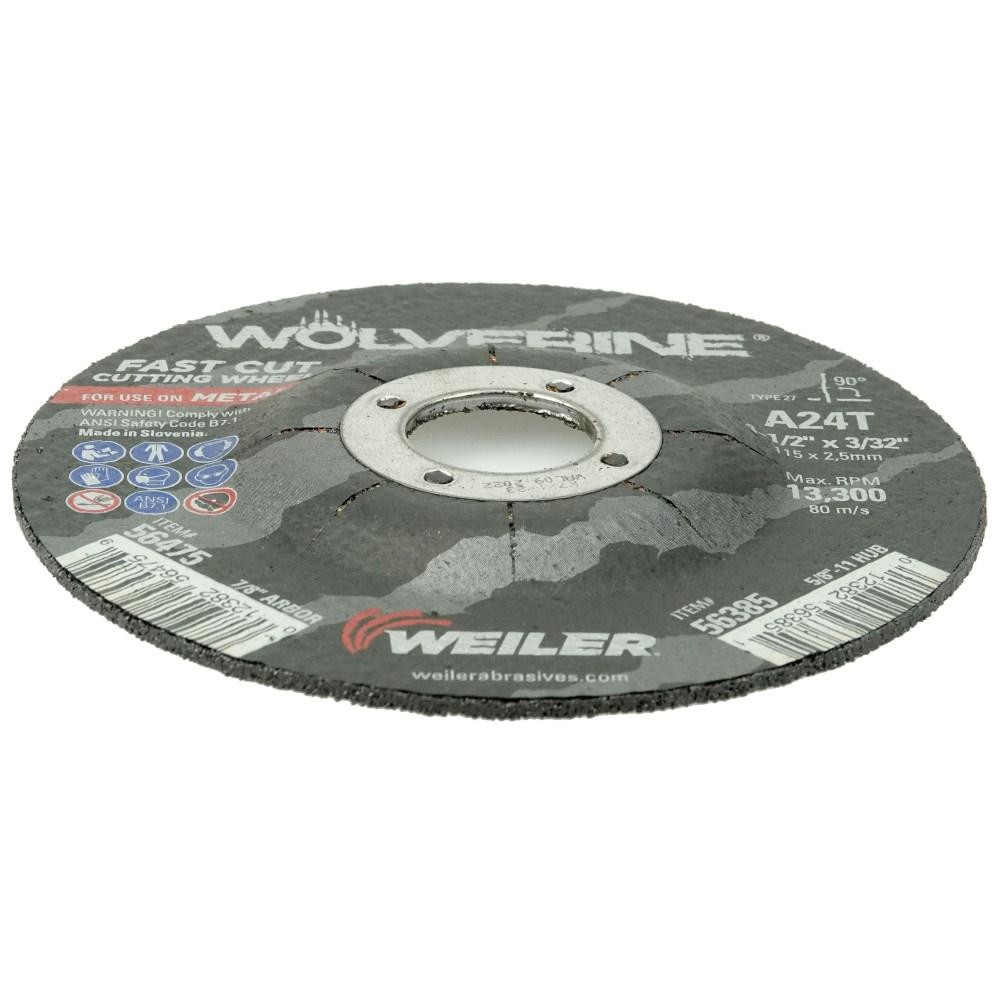 Weiler Depressed Center Wheel Type 27 4 1 2 Dia 3 32 Thick 7 8