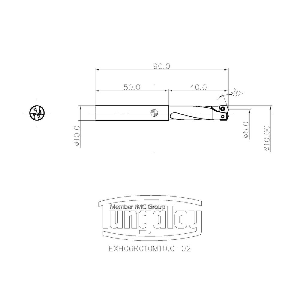 Tungaloy Indexable High Feed End Mill 10 Mm Cut Dia 10 Mm