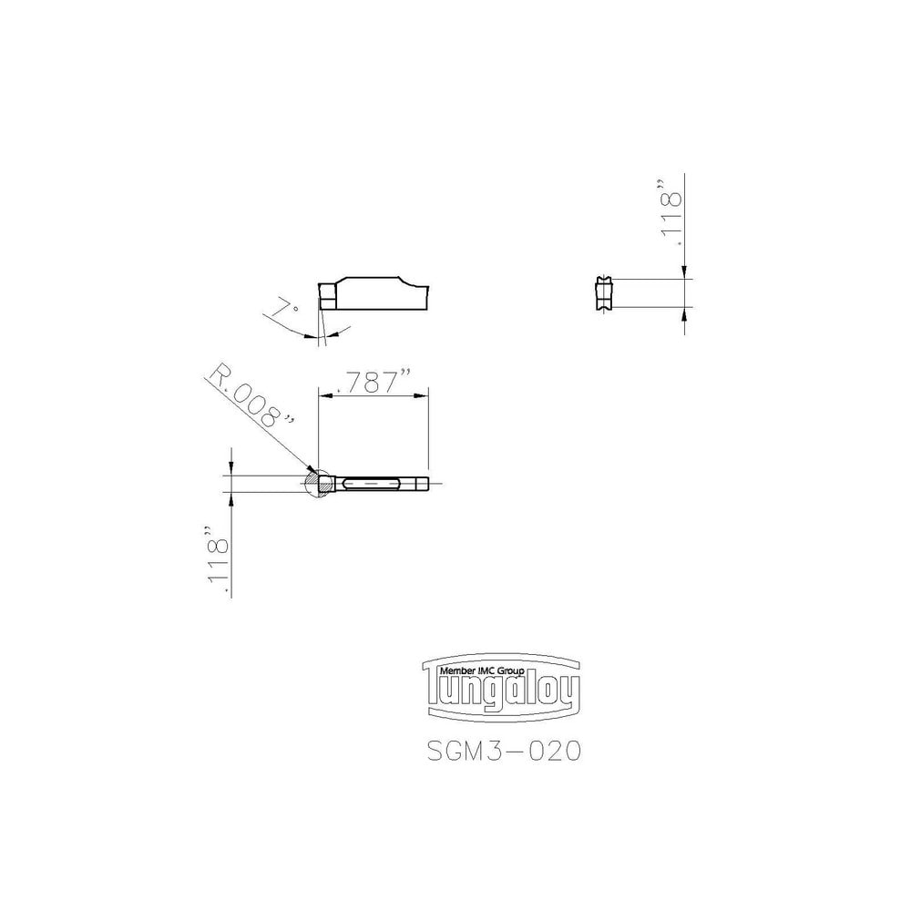 Tungaloy SGM3 020 GH130 Cermet Grooving Insert 47659255 MSC