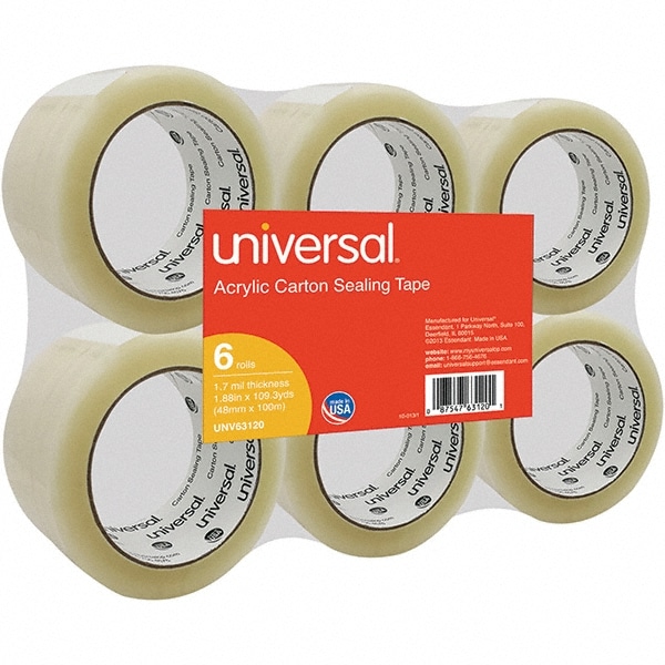 UNIVERSAL Pack Of 6 Rolls 48mm X 100m Clear Box Sealing Label