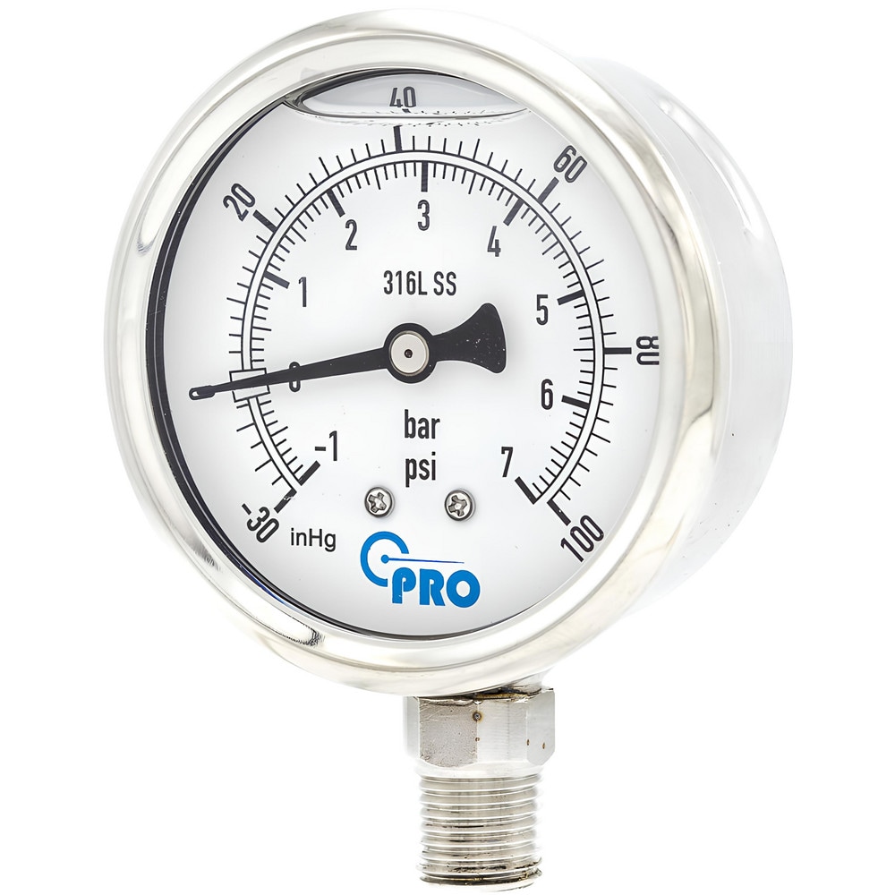 ESP Pro Pressure Gauge 2 1 2 Dial Dia 30 To 100 Psi 1 4 NPT