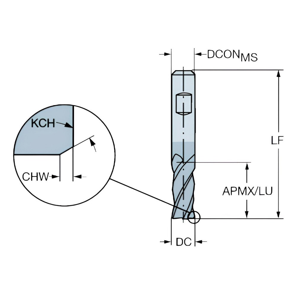 Sandvik Coromant Corner Chamfer End Mill 8 00 Mm Dia 12 50 Mm LOC