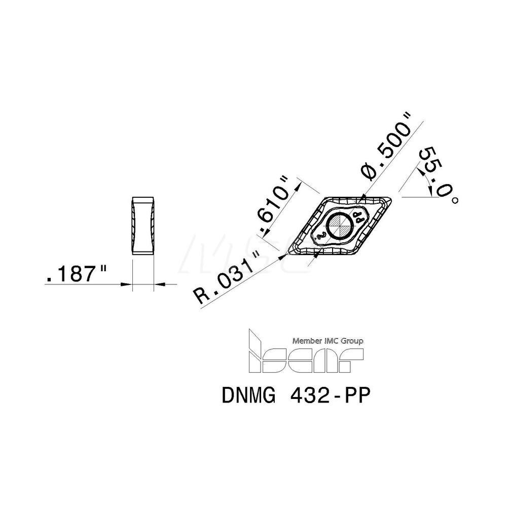 Iscar Turning Insert DNMG 432 PP IC 20 Carbide MSC Direct