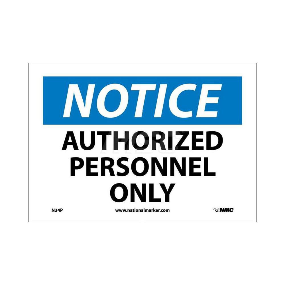 AccuformNMC Security Admittance Sign Rectangle Notice