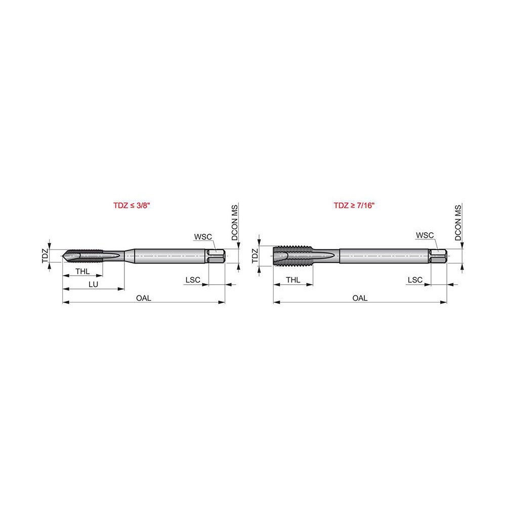 Union Butterfield Spiral Point Tap 3 8 16 Thread UNC 3 Flutes