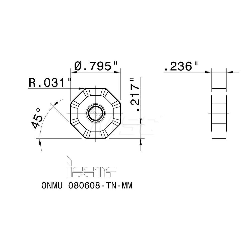 Iscar Milling Insert ONMU 080608 TN MM IC5400 Solid Carbide MSC