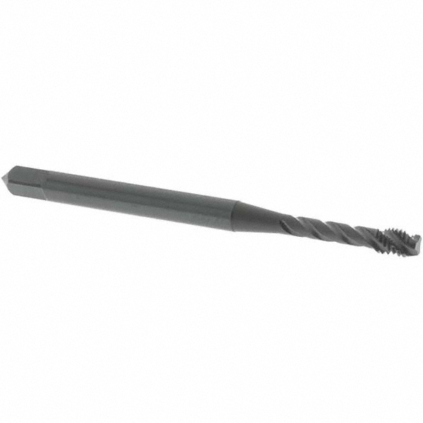 Spiral Flute Tap: M3x0.50 Metric Coarse, 3 Flutes, Modified Bottoming, 6H Class of Fit, Vanadium High Speed Steel, Oxide Coated