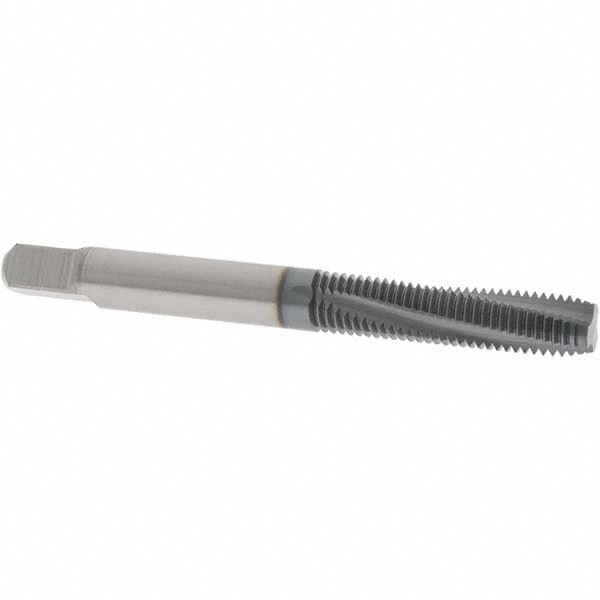 Spiral Flute Tap: 1/4-28 UNF, 3 Flutes, Modified Bottoming, 2B Class of Fit, Powdered Metal, TICN Coated