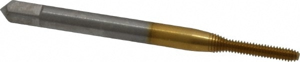 Thread Forming Tap: #2-56 UNC, Bottoming, High Speed Steel, TiN Coated