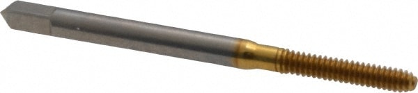 Thread Forming Tap: #4-40 UNC, 2/3B Class of Fit, Bottoming, High Speed Steel, TiN Coated