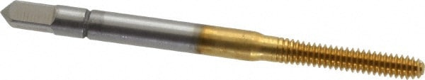 Thread Forming Tap: #4-40 UNC, 2B Class of Fit, Bottoming, High Speed Steel, TiN Coated