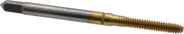 Thread Forming Tap: #4-40 UNC, Bottoming, High Speed Steel, TiN Coated