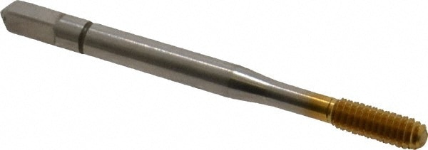 Thread Forming Tap: #8-32 UNC, Bottoming, High Speed Steel, TiN Coated