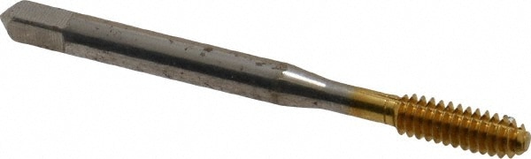 Thread Forming Tap: #10-24 UNC, Bottoming, High Speed Steel, TiN Coated