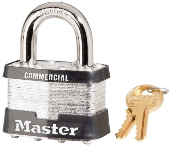 Master Lock 5KA-K#A389 Padlock: Laminated Steel, Keyed Alike, 2" Wide 