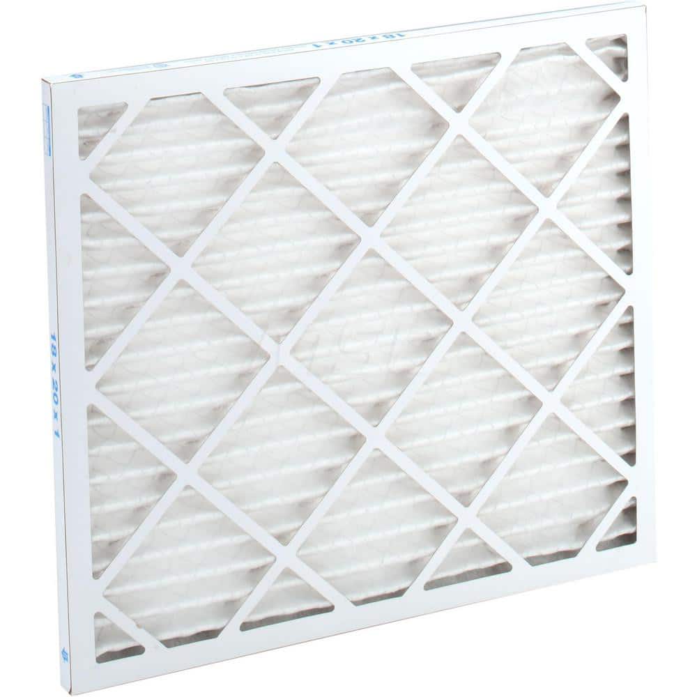 Pleated Air Filter: 18 x 20 x 1", MERV 10, 55% Efficiency, Wire-Backed Pleated