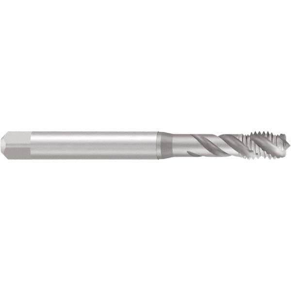 M6x1.00 Metric Coarse/EGM, 3 Flute, 45° Helix, Bottoming Chamfer, Bright Finish, Cobalt Spiral Flute STI Tap