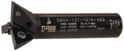 60° Included Angle, 1-3/8" Max Cutting Diam, 5/8" Shank Diam, TDEX 160308-EN Insert Style, Indexable Dovetail Cutter