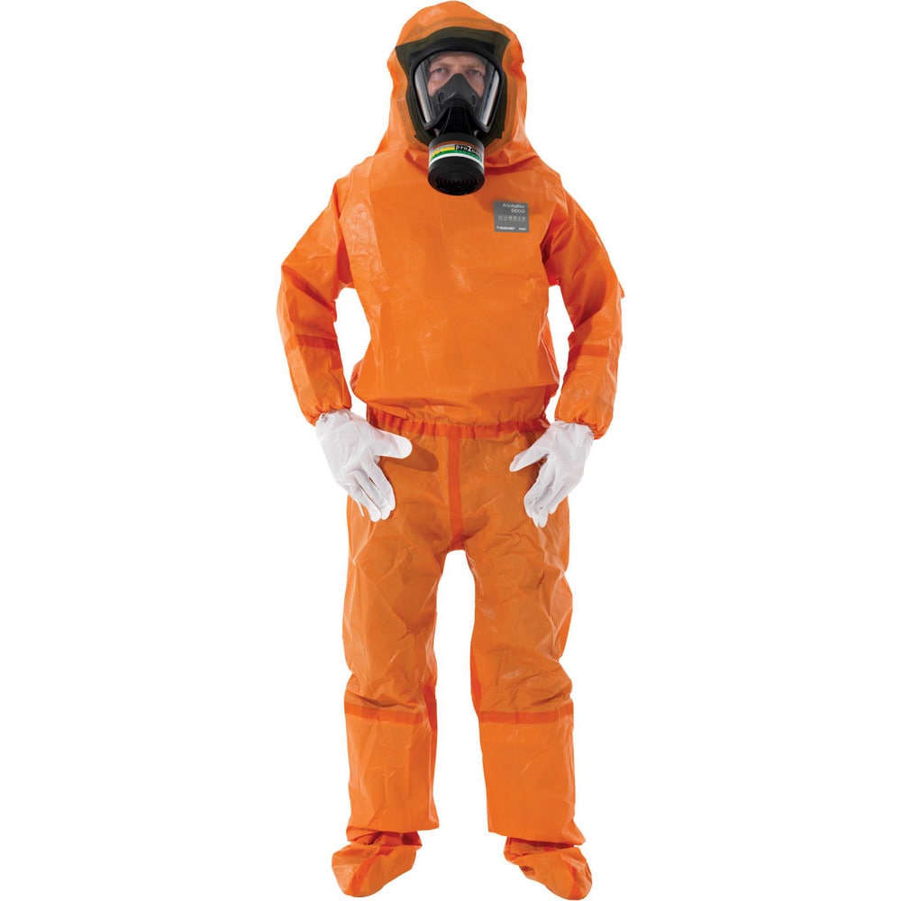 Disposable & Chemical Resistant Coveralls; Garment Type: Chemical-Resistant ; Garment Style: Coveralls ; Size: 2X-Large ; Material: Multi-Layer Non-Woven Barrier Laminate Fabric ; Closure Type: Zipper ; Number Of Pockets: 0.000