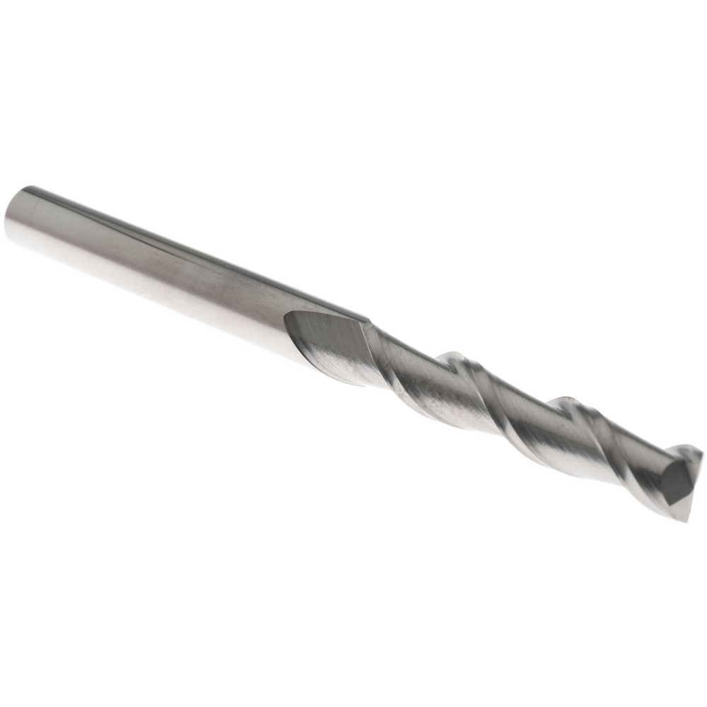 Square End Mill: 1/4" Dia, 1-1/4" LOC, 2 Flutes, Solid Carbide