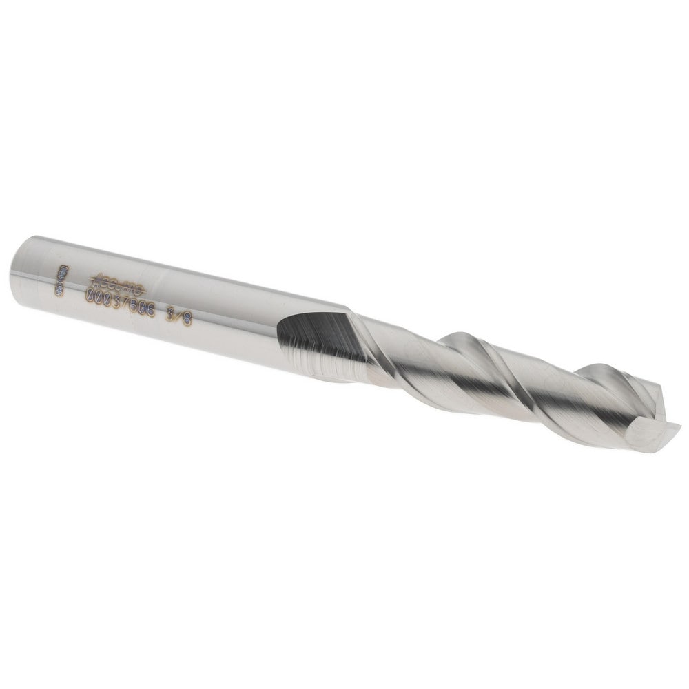 Square End Mill: 3/8" Dia, 1-1/2" LOC, 2 Flutes, Solid Carbide