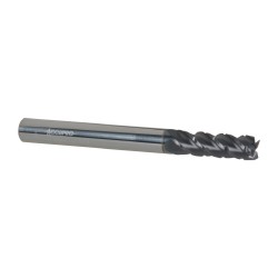 12184980 Roughing & Finishing End Mill: 1/4" Dia, 4 Flutes, Square End, Chipbreaker, Solid Carbide  