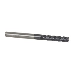 12184982 Roughing & Finishing End Mill: 1/4" Dia, 4 Flutes, Square End, Chipbreaker, Solid Carbide  
