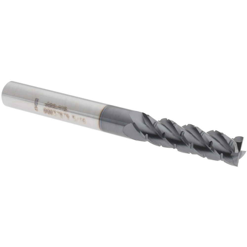 Roughing & Finishing End Mill: 5/16" Dia, 4 Flutes, Square End, Chipbreaker, Solid Carbide