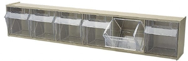 6 Compartments Gray Quantum QTB306 Tilt Out Storage Bin 