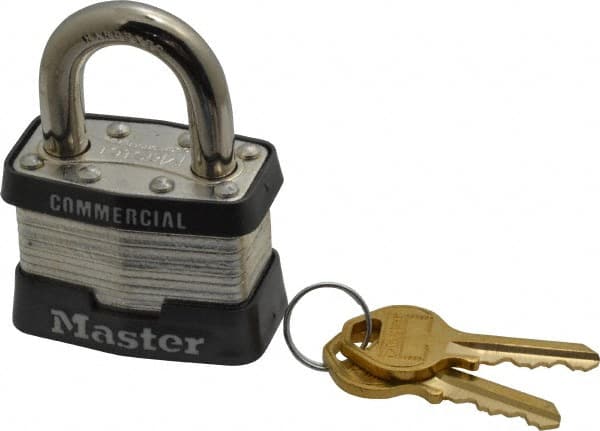 Master Lock 21KA-K#10L320 Padlock: Laminated Steel, Keyed Alike, 1-3/4" Wide 
