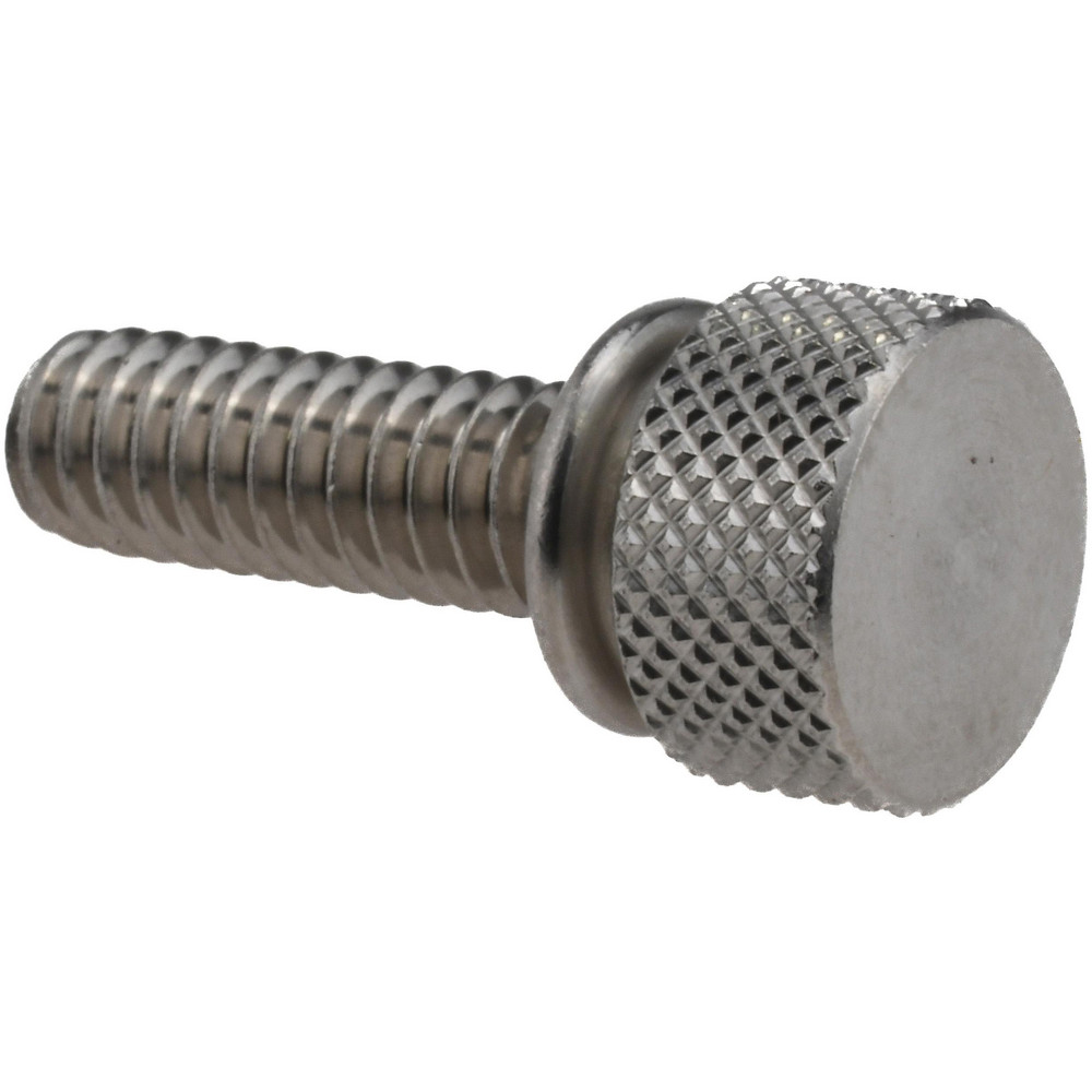 303 Stainless Steel Thumb Screw: 1/4-20, Knurled Head - 1/2" Head Dia, 1/4" Head Height