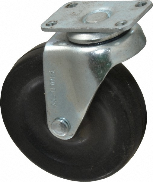 Albion | Colson Group Swivel Top Plate Caster: Soft Rubber, 3" Wheel Dia, 13/16" Wheel Width, 90 lb Capacity, 3-19/32" OAH - 2.125" Plate Length