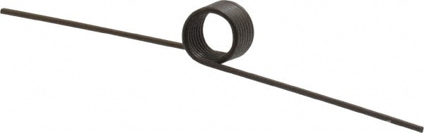 180° Deflection Angle, 1/4" OD, 0.028" Wire Diam, 6 Coils, Torsion Spring