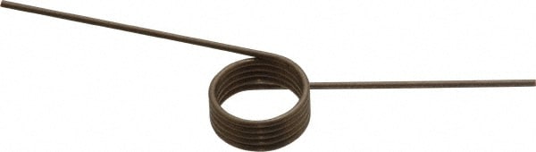 180° Deflection Angle, 0.45" OD, 0.035" Wire Diam, 4 Coils, Torsion Spring