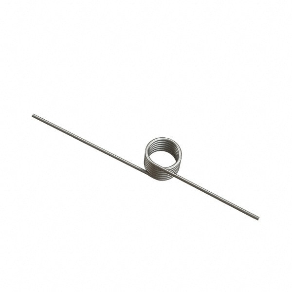 180° Deflection Angle, 0.767" OD, 1/16" Wire Diam, 5 Coils, Torsion Spring