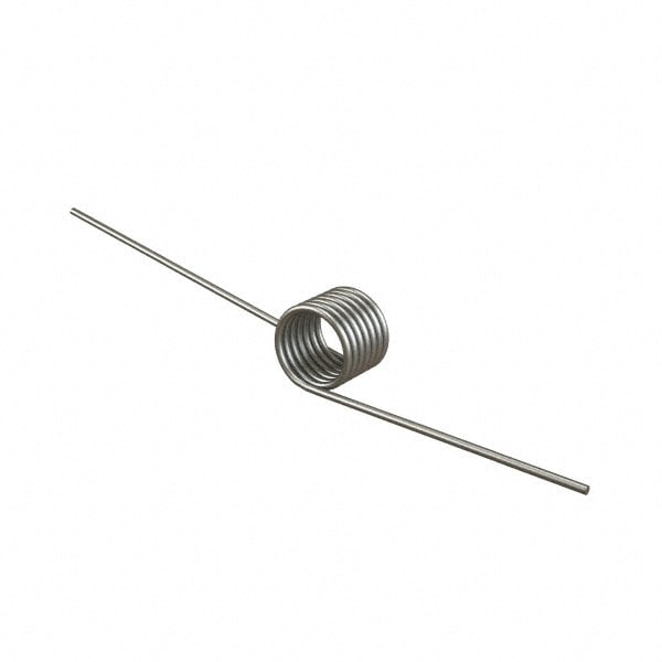 180° Deflection Angle, 0.803" OD, 0.078" Wire Diam, 6 Coils, Torsion Spring