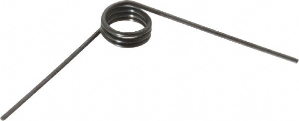 90° Deflection Angle, 0.288" OD, 0.032" Wire Diam, 3-1/4 Coils, Torsion Spring