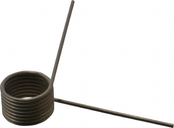 180° Deflection Angle, 1.356" OD, 1/8" Wire Diam, 7 Coils, Torsion Spring