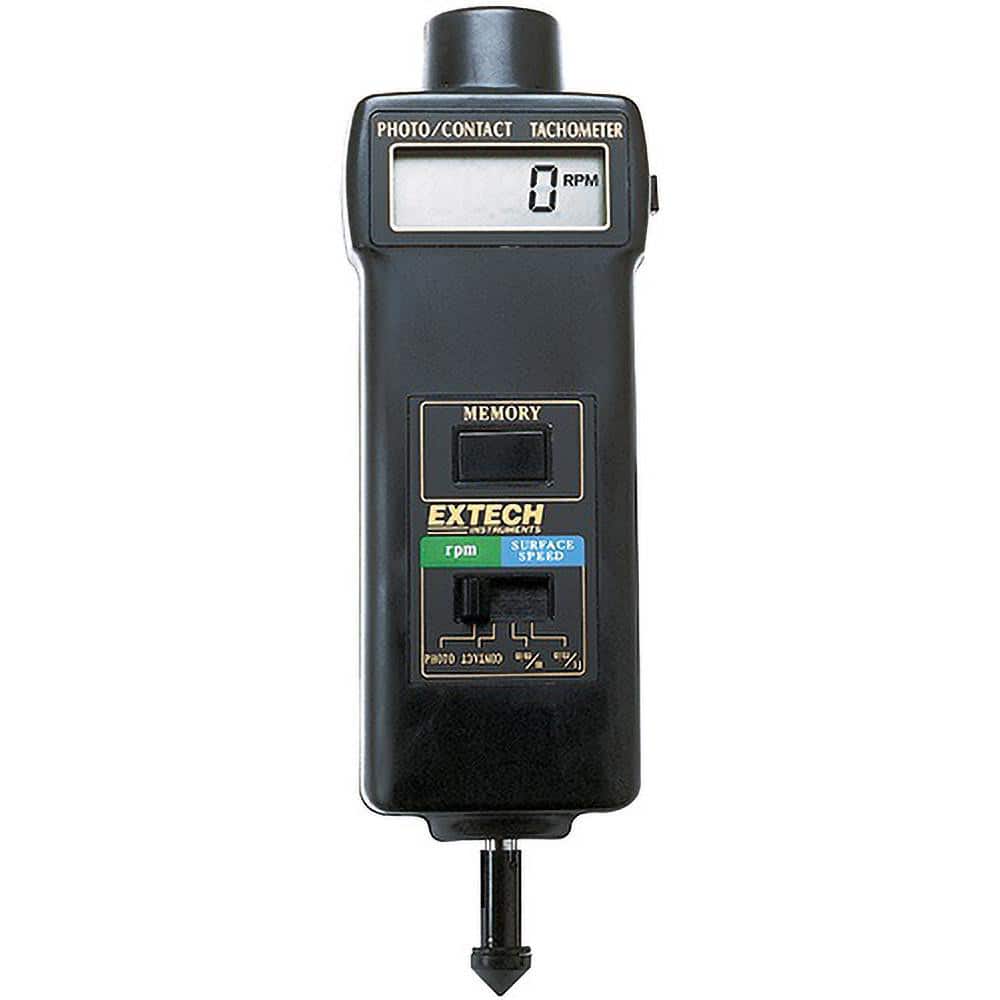 Extech 461895 Accurate up to 0.05%, 0.1 (5 to 999.9) and 1 (1,000 to 99,999) RPM Resolution, Contact Tachometer 