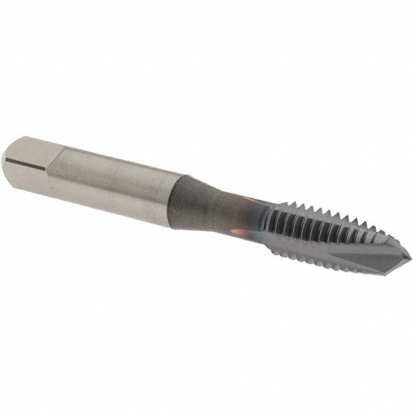 Spiral Point Tap: 3/8-16 UNC, 3 Flutes, Plug, 2B Class of Fit, Vanadium High Speed Steel, TiCN Coated