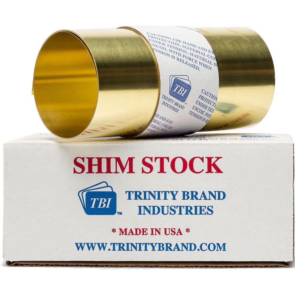 Shim Stock: 0.001'' Thick, 100'' Long, 6" Wide, 260 Alloy Brass