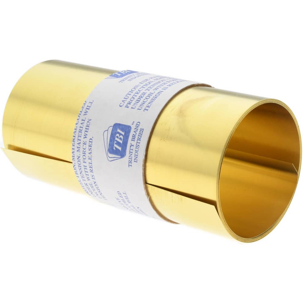 Shim Stock: 0.007'' Thick, 100'' Long, 6" Wide, 260 Alloy Brass