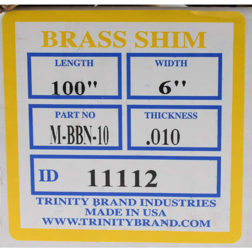 Precision Brand 17655 0.010 Brass Shim Stock 6 x 60 Roll